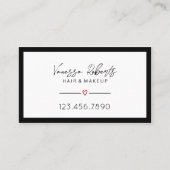 Makeup Artist Hair Stylist Plain Lijst Appointment Afsprakenkaartje (Voorkant)