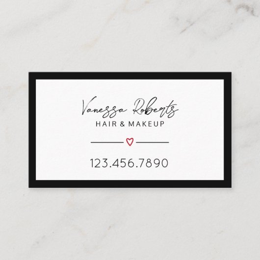 Makeup Artist Hair Stylist Plain Lijst Appointment Afsprakenkaartje (Voorkant)