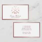 Makeup Artist Hair Stylist Roos Gold Beauty Logo Visitekaartje (Voorkant / Achterkant)