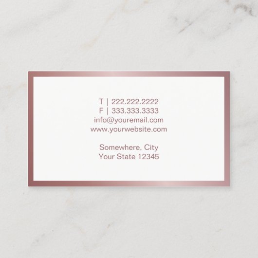 Makeup Artist Hair Stylist Roos Gold Beauty Logo Visitekaartje (Achterkant)