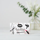Makeup Artist Hair Stylist Roos Gold Marble Visitekaartje (Staand voorkant)