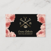 Makeup Artist & Hair Stylist Salon  Floral Visitekaartje (Voorkant)