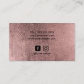 Makeup Artist Hair Stylist Salon Modern Roos Gold Visitekaartje (Achterkant)