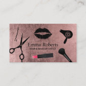 Makeup Artist Hair Stylist Salon Modern Roos Gold Visitekaartje (Voorkant)