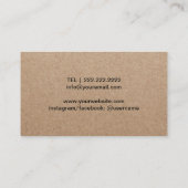 Makeup Artist & Hair Stylist Salon Rustic Kraft Visitekaartje (Achterkant)