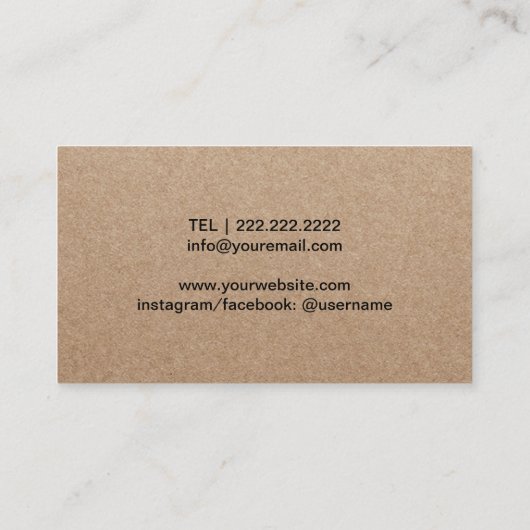 Makeup Artist & Hair Stylist Salon Rustic Kraft Visitekaartje (Achterkant)