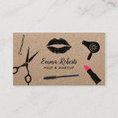 Makeup Artist & Hair Stylist Salon Rustic Kraft Visitekaartje (Voorkant)