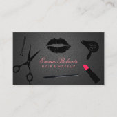 Makeup Artist Hair Stylist Trendy Carbon Black Visitekaartje (Voorkant)
