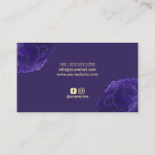 Makeup Artist Hair Stylist Violet Floral Beauty Visitekaartje (Achterkant)
