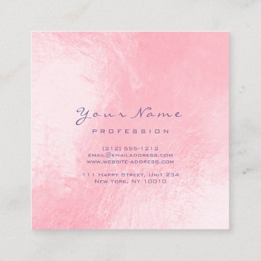 Makeup Artist Hairdresser Lashes Mermaid Square Vierkante Visitekaartje (Achterkant)