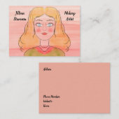 Makeup Artist Hand Drawn Voman Visitekaartje (Voorkant / Achterkant)
