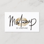 Makeup Artist Hand Lettering Gold Kiss minimalist Visitekaartje (Voorkant)