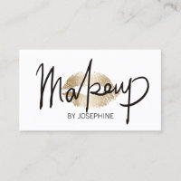 Makeup Artist Hand Lettering Gold Kiss minimalist