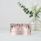 Makeup Artist Heart Lash Glitter Drip Roos Diamond Visitekaartje (Staand voorkant)