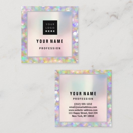 Makeup ARTIST-holograaf unieke gemengde Logo Vierkante Visitekaartje (Voorkant / Achterkant)