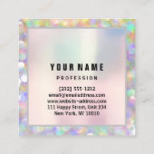 Makeup ARTIST-holograaf unieke gemengde Logo Vierkante Visitekaartje (Achterkant)