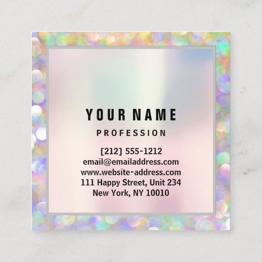 Makeup ARTIST-holograaf unieke gemengde Logo Vierkante Visitekaartje (Achterkant)