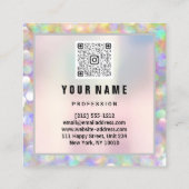 Makeup ARTIST Holograaf Unieke QR CODE Logo Vierkante Visitekaartje (Achterkant)