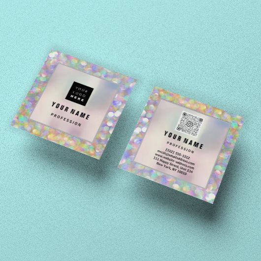 Makeup ARTIST Holograaf Unieke QR CODE Logo Vierkante Visitekaartje