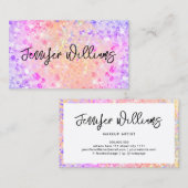 Makeup Artist Holografisch Paars Glitter Modern Bu Visitekaartje (Voorkant / Achterkant)