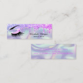 Makeup Artist, Holografische Lashes Glitter Drift Mini Visitekaartje (Voorkant / Achterkant)