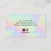 Makeup Artist Holographic Floral Salon Visitekaartje (Achterkant)