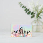 Makeup Artist Holographic Floral Salon Visitekaartje (Staand voorkant)