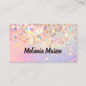 Makeup Artist Holographic Glitter QR Code Roze Visitekaartje