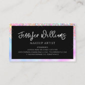 Makeup Artist Holographic Opal Glitter Rainbow Visitekaartje (Achterkant)