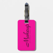 Makeup Artist Hot Pink Bagagelabel (Achterkant verticaal)