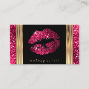 Makeup Artist Hot Pink Glitter Visitekaartje