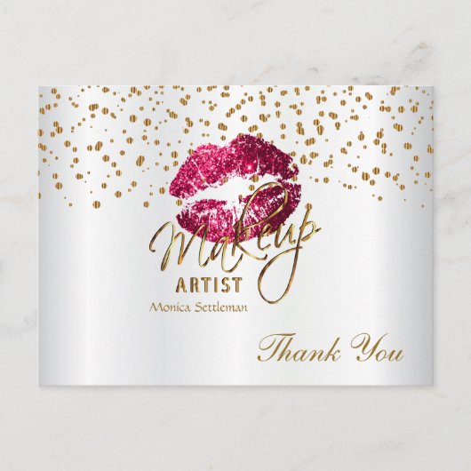 Makeup Artist Hot Pink Licht op Wit Briefkaart (Voorkant)