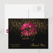 Makeup Artist Hot Pink Licht op zwart Briefkaart (Voorkant / Achterkant)
