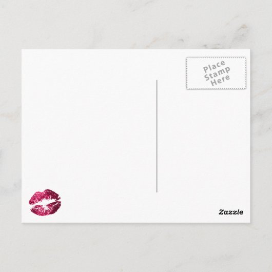 Makeup Artist Hot Pink Licht op zwart Briefkaart (Achterkant)