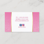 Makeup Artist Hot Pink Lips Modern Beauty Salon Visitekaartje (Achterkant)