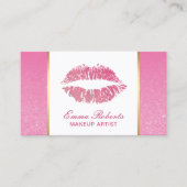 Makeup Artist Hot Pink Lips Modern Beauty Salon Visitekaartje (Voorkant)