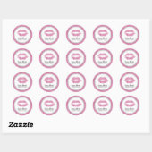 Makeup Artist Hot Pink Lips Modern Faux Glitter Ronde Sticker (Vel)