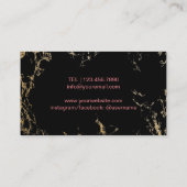 Makeup Artist Hot Pink Lips Trendy Black & Gold Visitekaartje (Achterkant)
