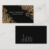 Makeup Artist III Professional Cosmetology Leopard Visitekaartje (Voorkant / Achterkant)