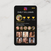 Makeup Artist Influencer Foto Sociale Media QRCode Visitekaartje (Achterkant)