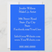 Makeup Artist Invitation Kaart (Achterkant)