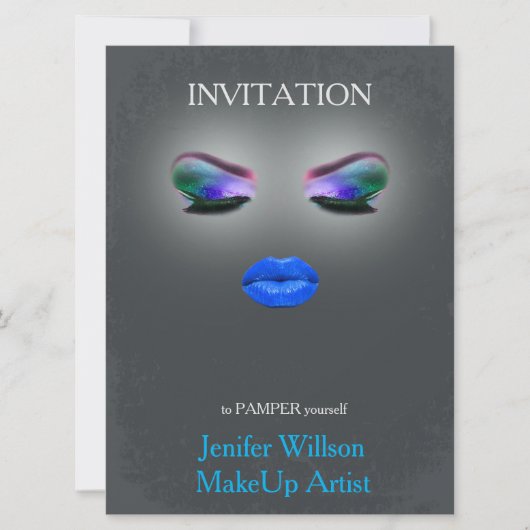 Makeup Artist Invitation Kaart (Voorkant)