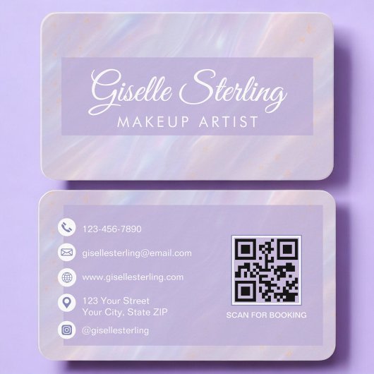 Makeup Artist Iridescent QR Code Professional Visitekaartje