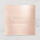 Makeup Artist Kiss Lips Glitter Pink Square Vierkante Visitekaartje (Achterkant)
