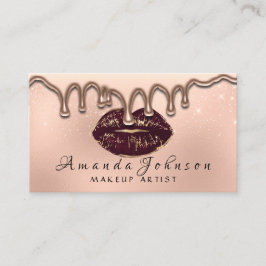 Makeup Artist Kiss Lips Glitter Roos Gold Drives Visitekaartje
