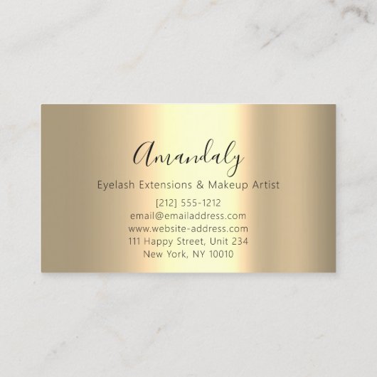 Makeup Artist Kiss Lips Golden Unique Roze Girly Visitekaartje (Achterkant)