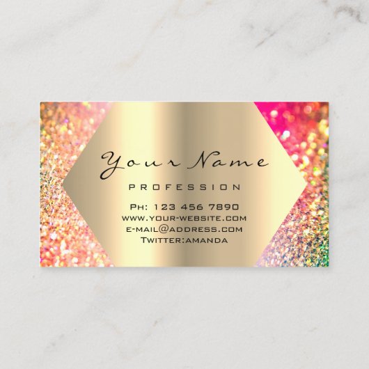 Makeup Artist Kiss LIPS Red LUX Holograaf GOLD Visitekaartje (Achterkant)