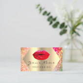 Makeup Artist Kiss LIPS Red LUX Holograaf GOLD Visitekaartje (Staand voorkant)