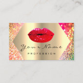 Makeup Artist Kiss LIPS Red LUX Holograaf GOLD Visitekaartje (Voorkant)