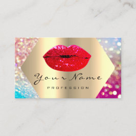 Makeup Artist Kiss LIPS Red LUX Holographic Visitekaartje